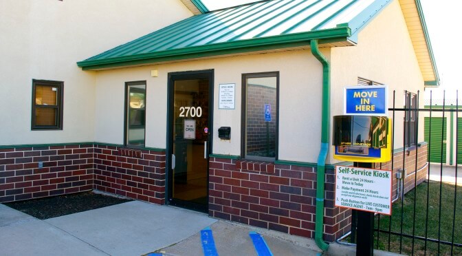 Exterior entrance to a Central Self Storage facility