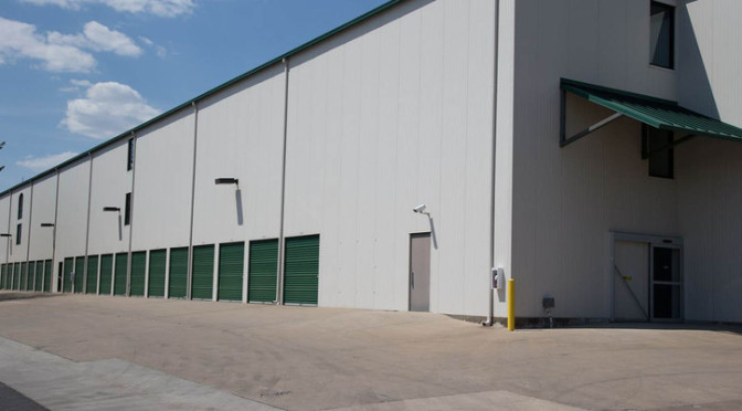 Exterior view of a large facility with drive-up units