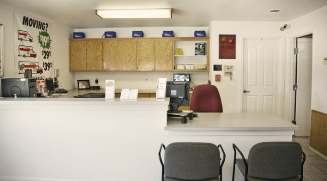 Leasing office at Central Self Storage in Fairfield, CA.