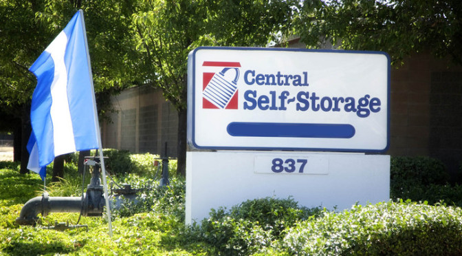 Central Self Storage sign in Fairfield, CA.