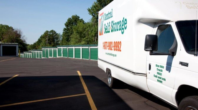 Central Self Storage moving truck in Kansas City, KS.